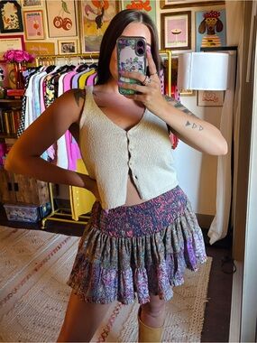 Mocmoc Boho Smocked Mini Skirt